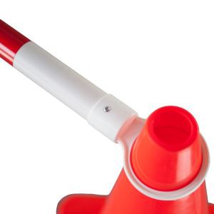 Barre de cône de signalisation extensible d'un seul côté de couleur rouge/blanc